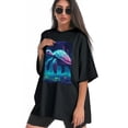 thumbnail image 3 of Plus Size Shirt for Women Black Tops for Women Short Sleeves Shirt for Women Turtle T Shirt Crewneck Shirt for Women XL, 3 of 5