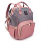 thumbnail image 1 of Bolso cambiador pañales Qimiaobaby, mochila impermeable multifuncional viajes grandes (Rosa/gris), 1 of 3