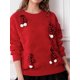 thumbnail image 5 of Suéteres con lazo bonitos para mujer, suéteres navideños rojos informales, modernos, cálidos, de manga larga, prendas de punto básicas para otoño e invierno, ropa de calle, 5 of 5