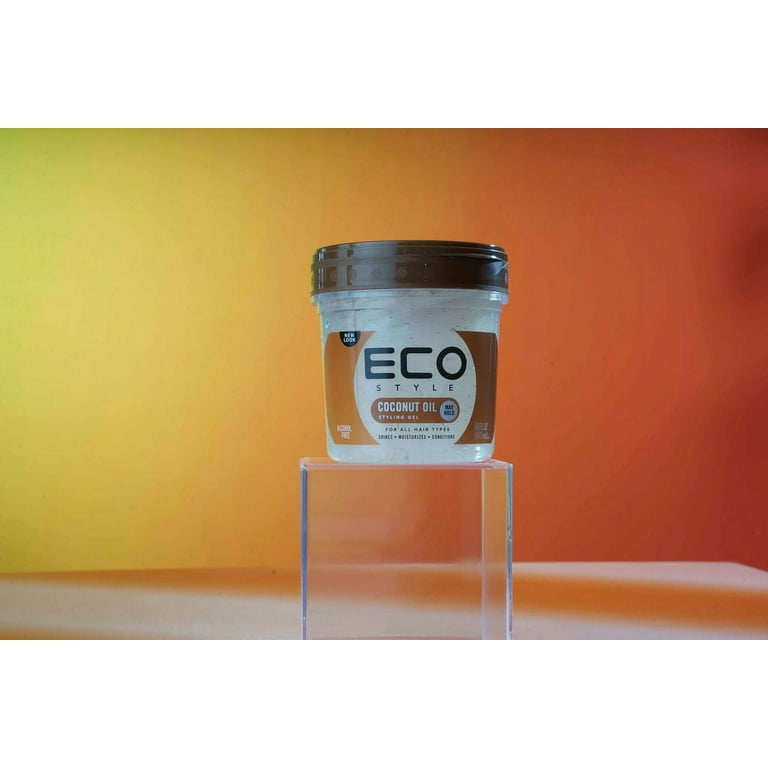 2 pack) Eco Style Coconut Oil Hair Styling Gel, 16 oz