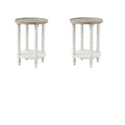 LuxenHome Set of 2 Round Side Tables