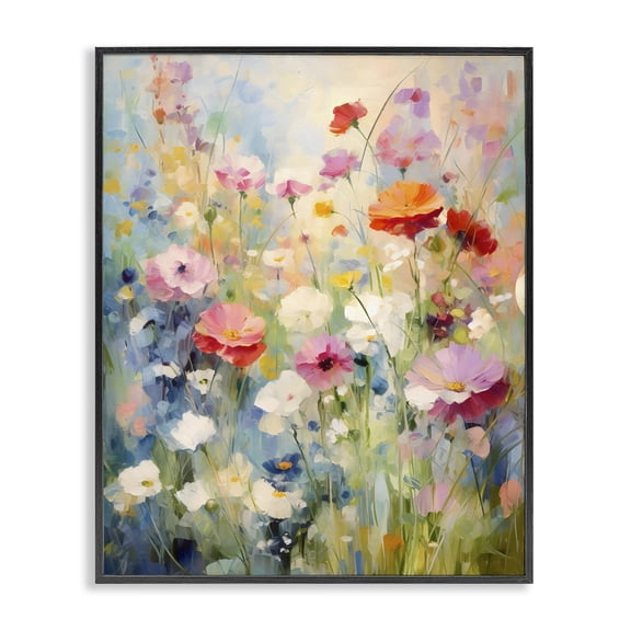 Stupell Industries French Country Wildflower Breeze Impression Black Framed Giclee Art, 11 x 14, by Creative Studio