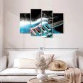 thumbnail image 2 of Elephant Stock Electric Guitar Splash Wall Art - Horizontal Multi Panel Canvas - Living Room Wall Decor - Music Multi Panel - Black And Turquoise Decor - 43" x 27", 2 of 8