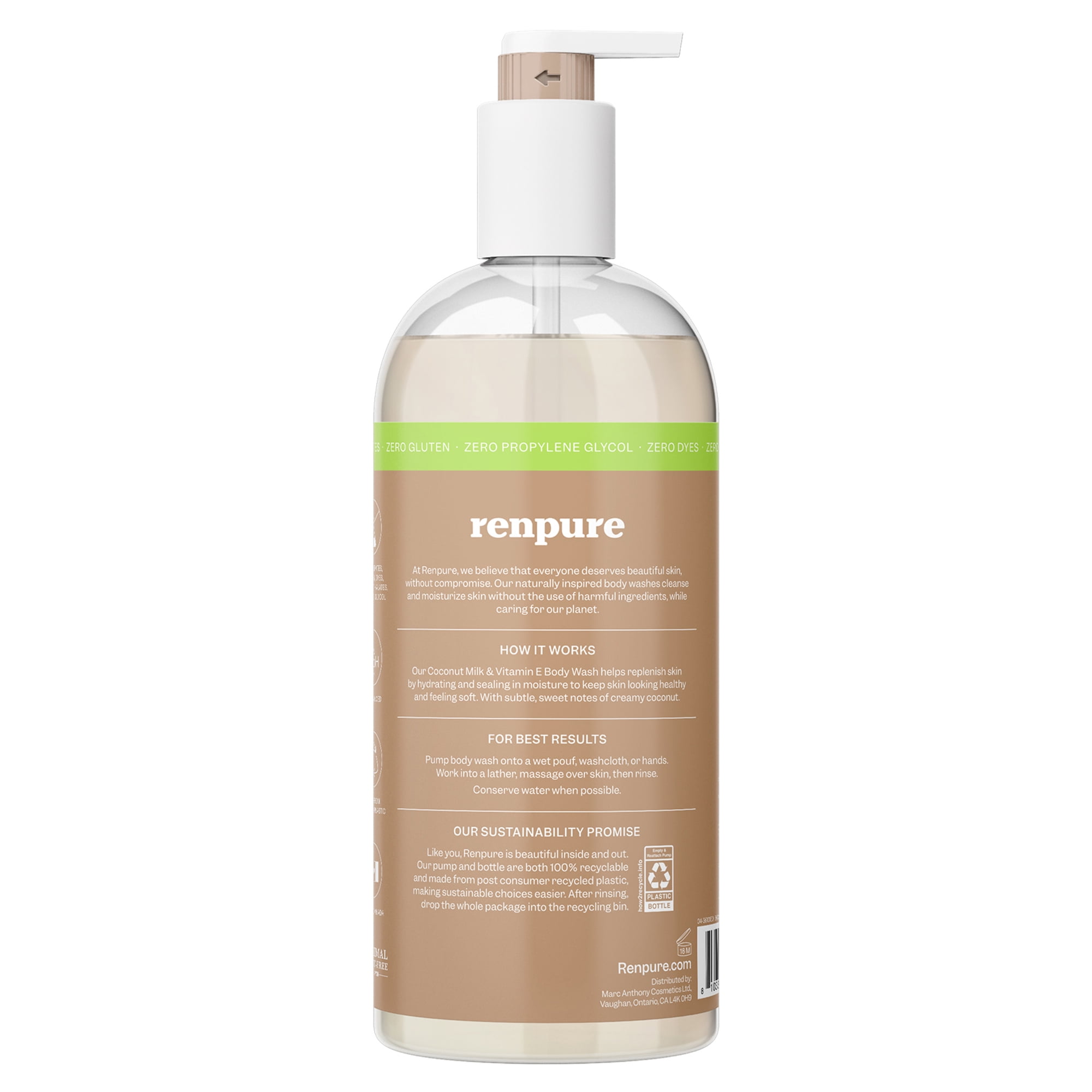 Renpure Coconut Milk Vitamin E Nourishing Body Wash for All Skin Types 24 fl oz