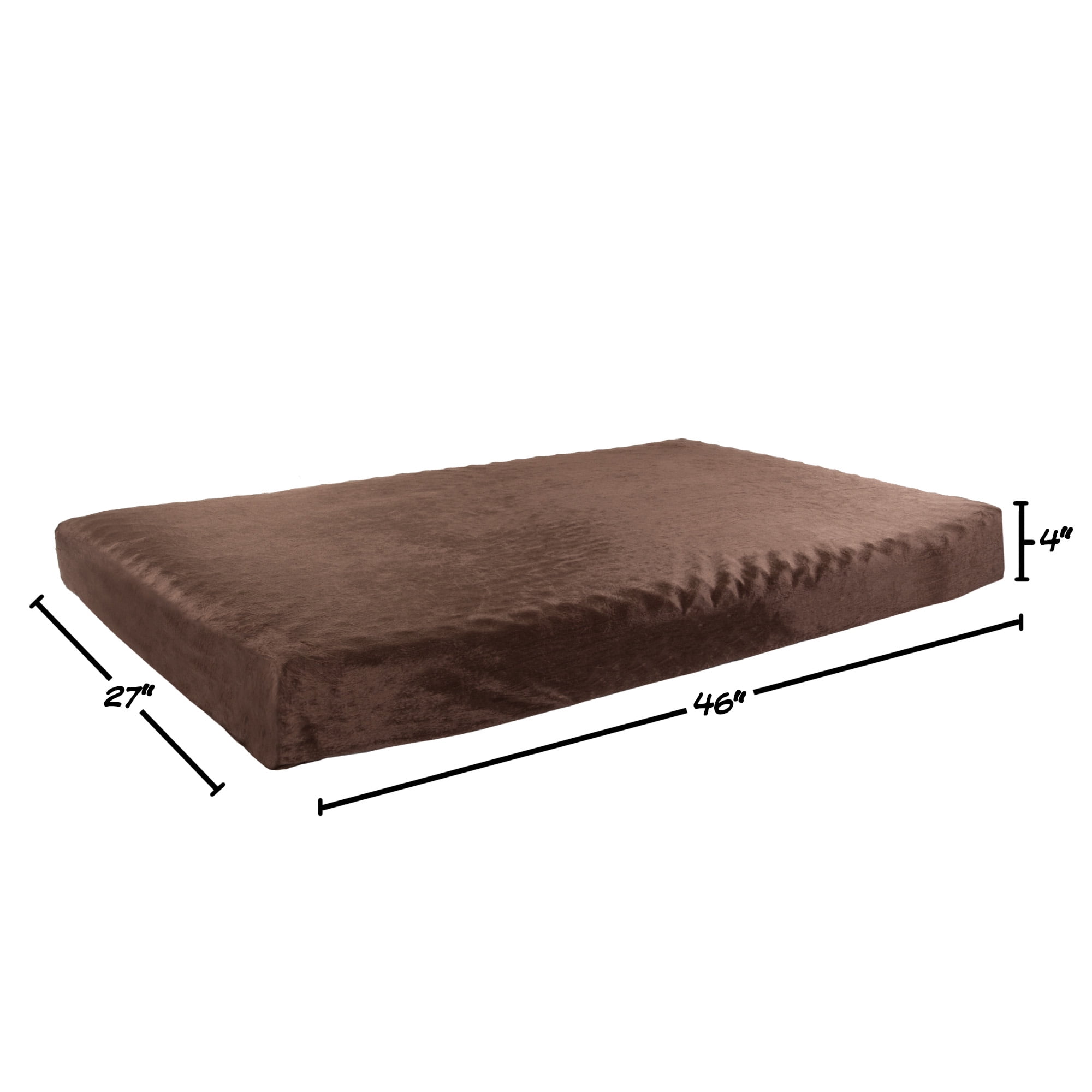 Memory Foam Dog Bed – 2-Layer Orthopedic Dog Bed with Machine Washable Cover - 46 x 27 Dog Bed for Large Dogs up to 95lbs by PETMAKER (Brown)