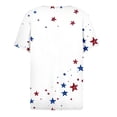 thumbnail image 5 of Split Neck Short Sleeve T Shirts for Women Plus Size Stars and Stripes 250th Anniversary USA Oversized Tunic Summer Casual Lightweight Blouse White L, 5 of 5
