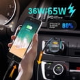 thumbnail image 2 of Cargador de coche para encendedor de cigarrillos USB de 80 W, 3 puertos PD3.0 y QC3.0, enchufe USB C para encendedor de cigarrillos súper rápido con cargador de coche USB con voltímetro LED Excelente Rendimiento, 2 of 5