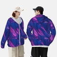 thumbnail image 6 of Fotbe Neon Gradient Blue Men's Women's UPF 50+ Sun Protection Jacket Hooded Cooling Shirt with Pockets Hiking Outdoor Performance-3X-Large, 6 of 9
