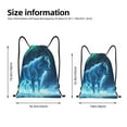 thumbnail image 4 of Drawstring Backpack - Aurora Wolf Frozen Lake Splash Proof Small Drawstring Gym Bag for Women Men, Cinch Sports String Bag Backpack for Travel Swimming Beach, 4 of 8