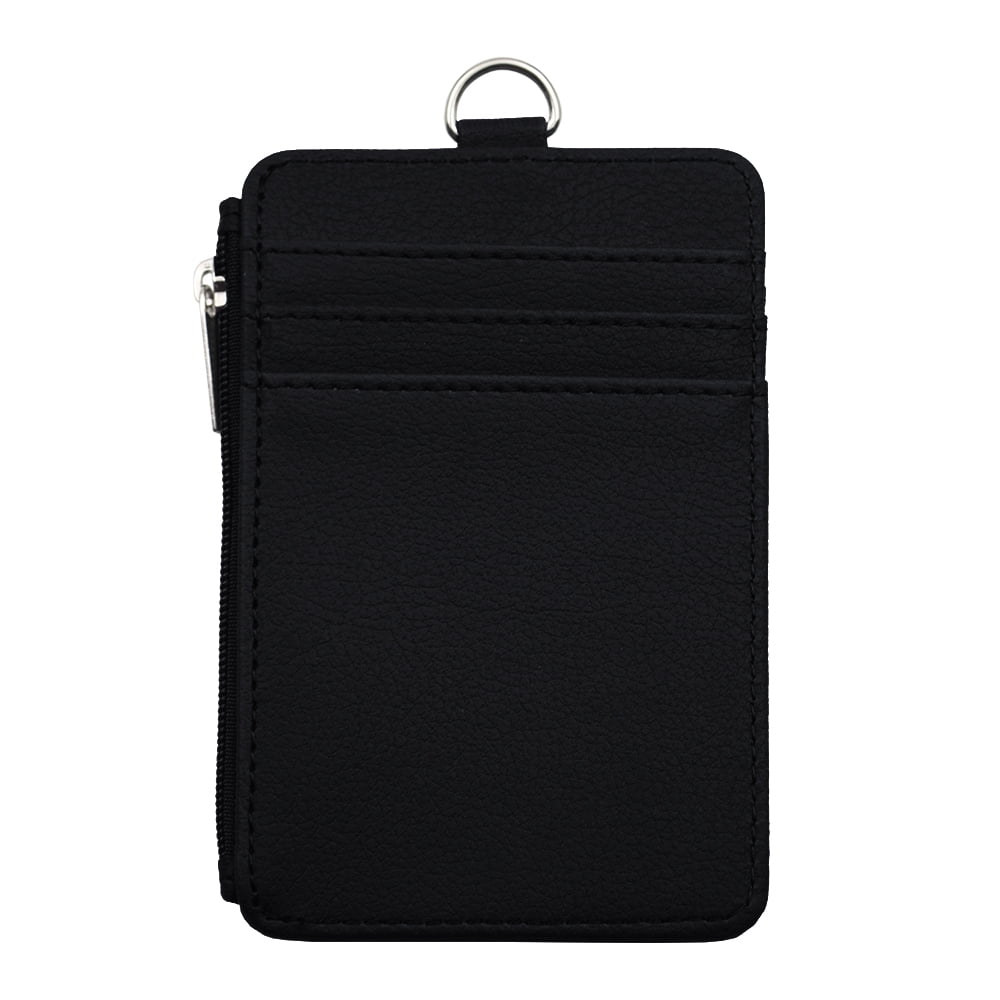 Toptie Water-Resistant Adult Badge & ID Holders, Leather Black