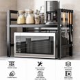 thumbnail image 2 of Estante de Microondas Estantería Extensible Cocina Microondas Estante de Microondas Ajustable de 2 Niveles Estante de Cocina de microonda Estante de Almacenamiento en la Cocina con 6 Ganchos, 2 of 7