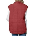 thumbnail image 4 of jtjvou Vest Jackets For Women Sleeveless Warm Solid Color Vests Double Side Pockets Coats Fall And Winter Casual Outerwears Red XXL, 4 of 7