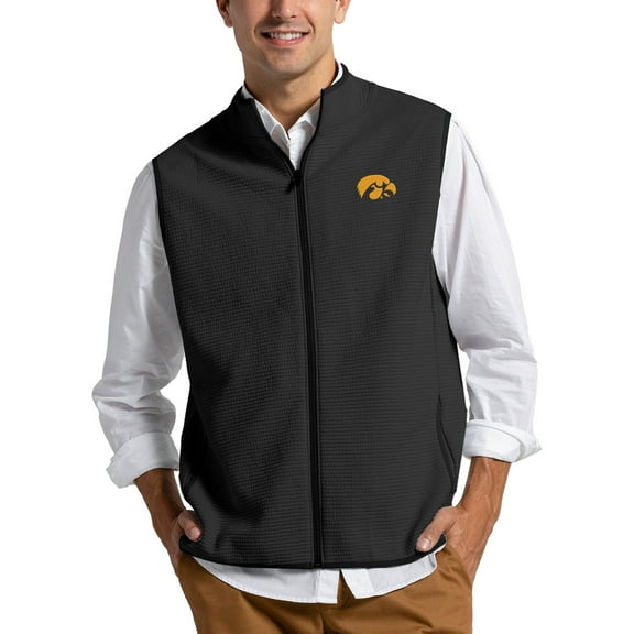 Men's League Collegiate Wear Black Iowa Hawkeyes Summit Full-Zip Vest