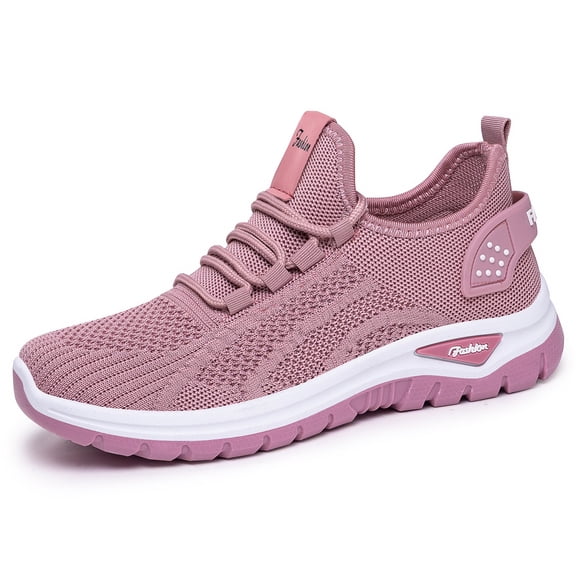 Women's Mesh Trainers Summer Lightweight Walking Shoes Trainers Breathable Casual Comfort Running Shoes Wide Foot Orthopaedic Comfortable Summer Shoes Outdoor Sports Shoes,Pink 38 EU