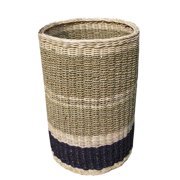D-Art Collection Round Abaca Simple Wicker/Rattan Tall Basket in Natural