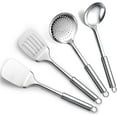 thumbnail image 1 of shiyou-Stainless Steel Cooking Utensils Set 4 Pieces, Kitchen Tools Set Include Metal Spatula Set, Kitchen Skimmer, Soup Ladle, Kitchen Gadgets Essentials New Home Must Have, 1 of 4