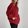 thumbnail image 2 of LowProfile Womens Sweatshirts Winter Fall Clothes Long Sleeve Hoodies Fashion Letter Print Sweaters Outfits Casual Tops Red XL, 2 of 6