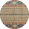 thumbnail image 1 of Ahgly Company Indoor Round Abstract Chestnut Brown Oriental Area Rugs, 7' Round, 1 of 6