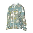 thumbnail image 2 of Pofeuu Cute Farm Birds Print Sun Protection Outdoor Lightweight Full Zip UV Cooling Hoodie Long Sleeve Summer Clothing for Outdoor Hiking-Large, 2 of 5
