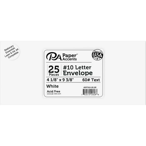 Envelope #10 Letter 25pc White