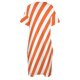 thumbnail image 5 of Vestido holgado con bolsillos y rayas diagonales en color naranja neón y blanco. Vestido largo de verano para mujer. Vestido elegante de verano para mujer., 5 of 7