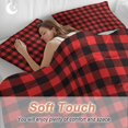 thumbnail image 5 of Black Red Plaid Bedding 3 Piece Duvet Cover Set California King, Vintage Rustic Buffalo Checked Gingham Soft Microfiber Comforter Cover with Zipper Closure & Pillowcases, FadeResistant Quilt Cover, 5 of 9