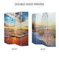thumbnail image 6 of American Art Decor Double-Sided Baltic Sea Beach Sunrise Canvas Portable Dressing Room Divider Privacy Screen, 4 Panels, 70" H x 63" L x 1" D, 6 of 8