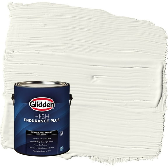 Glidden HEP Gypsum / Off-White Satin Exterior Paint with Primer, 1 Gallon