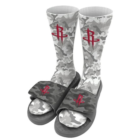 

Men s ISlide Gray Houston Rockets Camo Sock & Slide Bundle