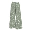 thumbnail image 4 of Jxximdong Palazzo Pants for Women, Wide Leg Boho Floral Summer Beach Culottes Flowy Casual Trousers for Vacation, Green Womens Casual Trousers, 4 of 4