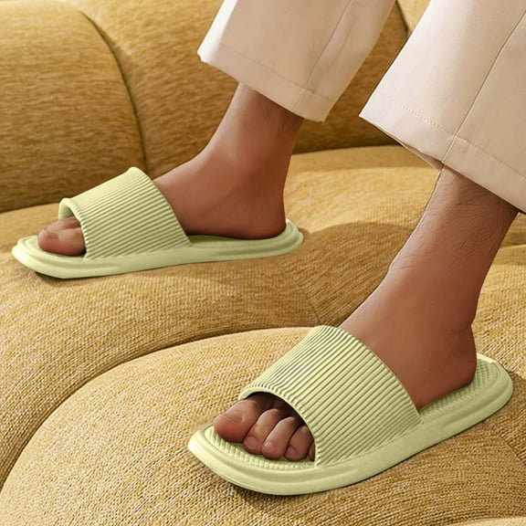USSUMA House Slippers for Woman Unisex Fashion Casual Home Lightweight Indoor and Outdoor Wear Spring and Summer New Flat Slippers Wide Width Comfort Slides up to 45% off