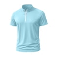 thumbnail image 4 of Rvwovn Men's Quarter Zipper Shirts Solid Color Dry Fit Short Sleeve Tees for Golf and Casual Wear, S-3XL, 4 of 5