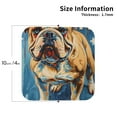 thumbnail image 2 of Honeii Patriotic Bulldog Welcome Print Leather Coaster Set of 4, Ideal for Safeguarding Your Furniture from Drinks Spills and Effortless Cleanup-Square, 2 of 6