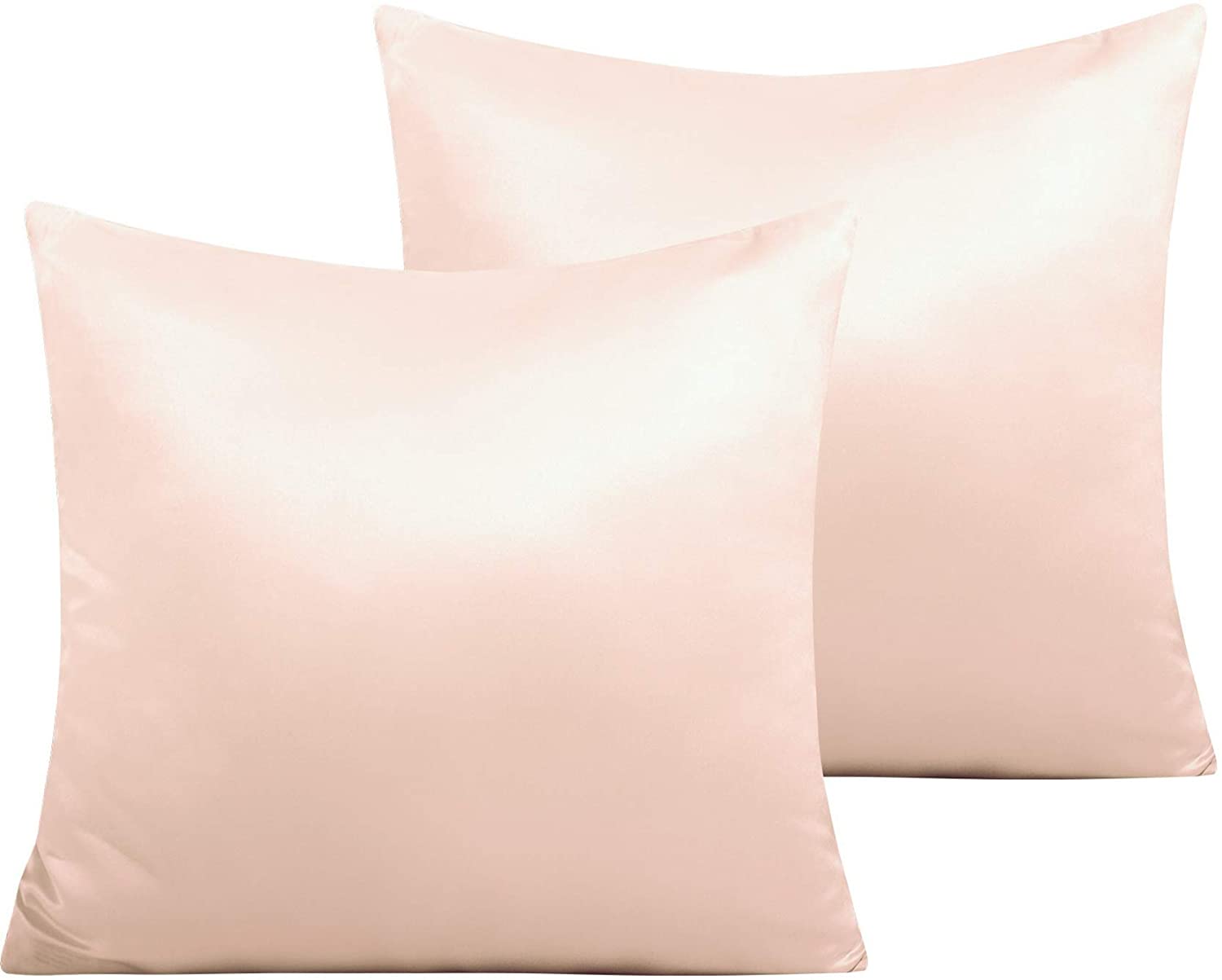 Zippered Satin Square Throw Pillow 