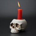 thumbnail image 2 of Candelabro pequeño NQ con forma de calavera llorona 3D candelabro gótico para velas de té Halloween, 2 of 5