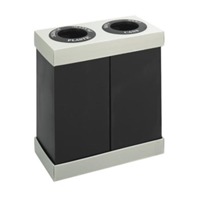 Black 28 Gallon Plastic Recycling and Trash Bin