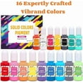 thumbnail image 2 of Resin Liquid Pigment - 16 vibrant Solid Colors for Epoxy Resin, Low Saturation Color Scheme for Painting DIY Art Bath Bomb Nails Jewelry - 0.33 oz/10 ml each, 2 of 5