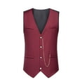 thumbnail image 5 of Suit Vest For Men Qiggri Men Solid Fashion Retro Have Pockets Button V-Neck Tanks Blouse Work Vest For Men, 5 of 6