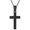 Black, variant on Men's Women's Stainless Steel High Polished Stylish Minimalist Cross Prayer Pendant Necklace Black