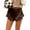 A597 Brown, variant on Glisme Pants For Women Solid Color Elastic Waist With Lace Summer Quick Dry Women Fashion Trousers Size L Beige