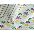 thumbnail image 4 of Ambesonne Mardi Gras Quilted Bedspread Set 3 Pcs, Carnival Lily Flower, King Size, Green Yellow Purple, 4 of 5
