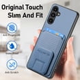 thumbnail image 5 of Allytechgroup Galaxy A32 5G Wallet Case with Card Holder, Hybrid TPU Back Cover Kickstand Bumper Anti-Scratch Slim Case Cover for Samsung Galaxy A32 5G, Blue, 5 of 8