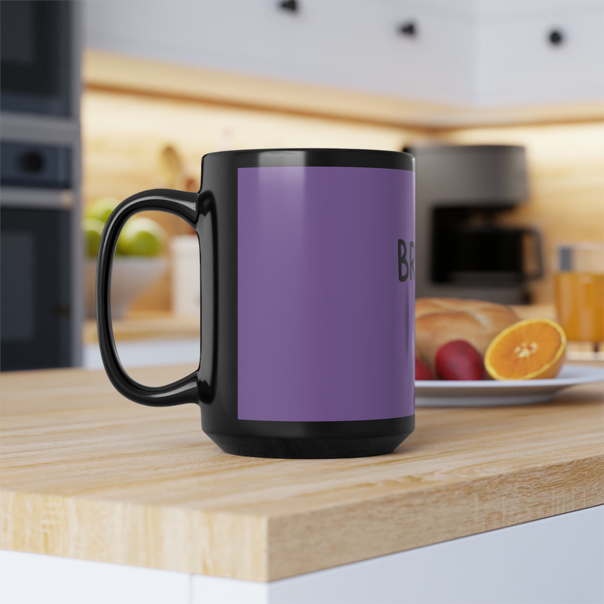 Purple BRUH Mug 15oz Ceramic Coffee Cup Cappuccino Latte Espresso Drink Mug