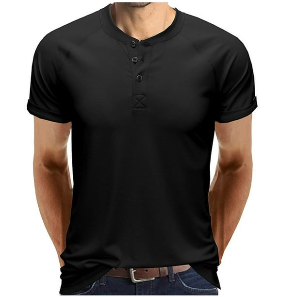 Moda hombre casual manga corta botón patchwork tops sudaderas blusa Pompotops oipoqjl7087