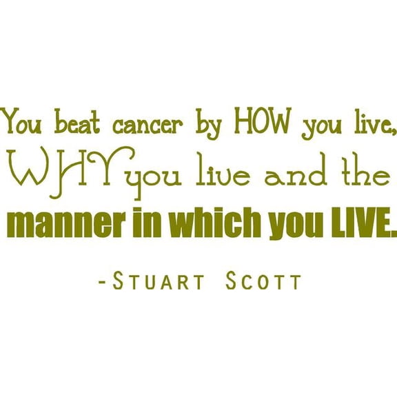 Stuart Scott Inspirational Quote Decal - Vinyl Wall Sports Decor | "You Beat Cancer by how you Live.." 20"x10" [SS1]