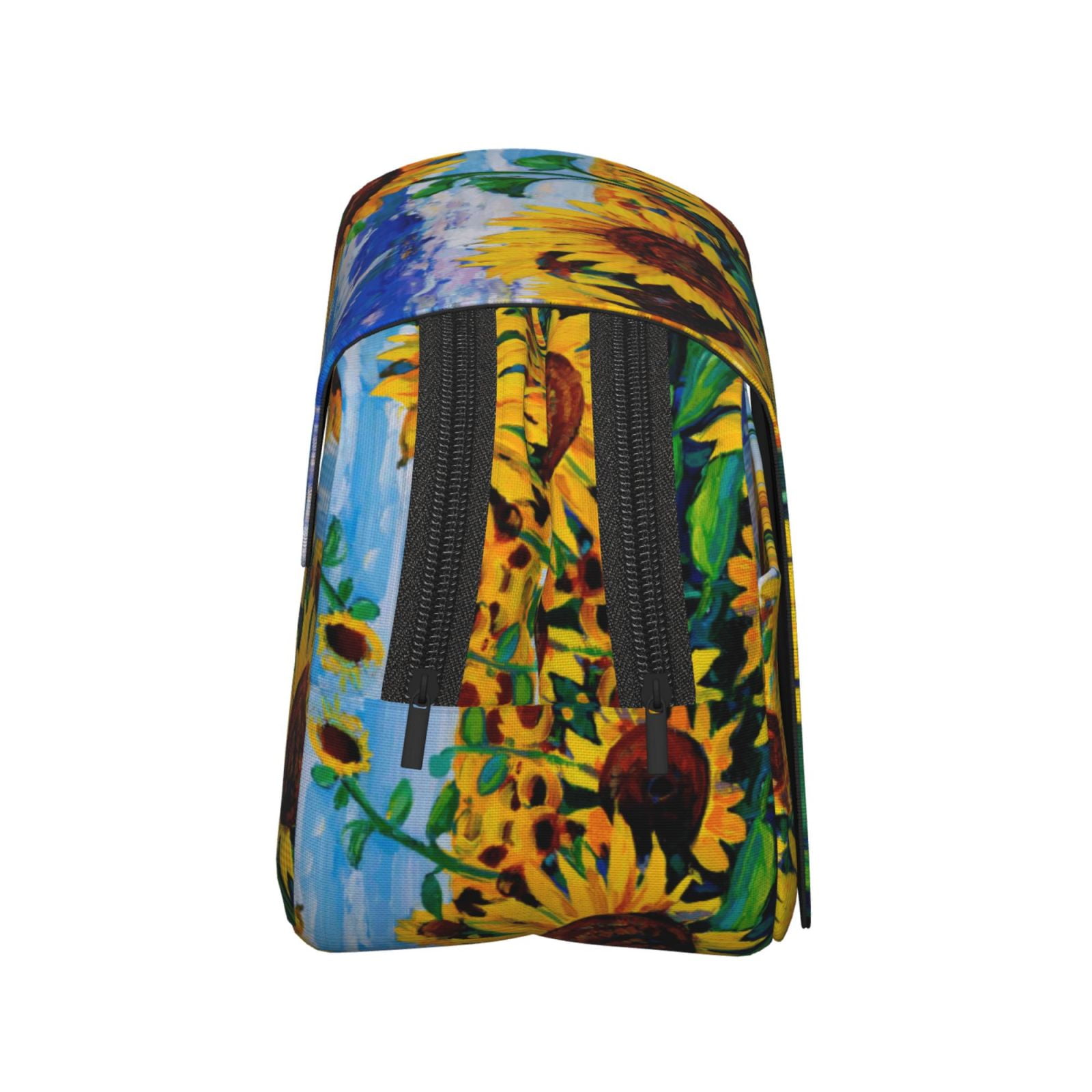Rateoe Landscape With Sunflowers Pattern Double Clamshell Pen Case, Storage Organizer with Two Zipper Compartments– Holds Up to 50 Pencils & Pens