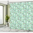 thumbnail image 5 of Ambesonne Cartoon Shower Curtain, Rainbow Sky Clouds Heart, 69"Wx84"L, Mint Green Multicolor, 5 of 5