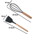 thumbnail image 2 of Juego de 2 utensilios de silicona antiadherentes con mangos de madera redondeados para cocinar y hornear, 2 of 5