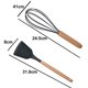 thumbnail image 2 of Juego de 2 utensilios de silicona antiadherentes con mangos de madera redondeados para cocinar y hornear, 2 of 5
