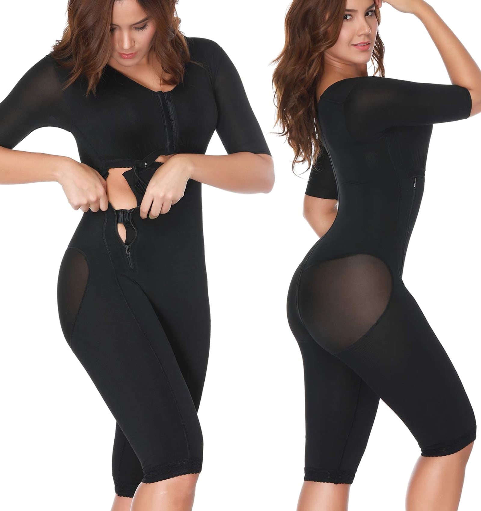 SHAPERIN Women Smooth Panty Bodysuit Full Body Coverage Shaper Fajas  Compression Garment Knee Length Shapewear 